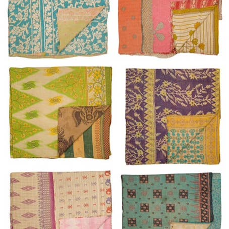 Liv Rocks - Wholesale Quilt - Authentic Vintage Kantha Quilt, Bohemian Home Decor | Gift