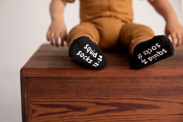 squid socks - Wholesale Sokken - Kinderen en baby - Coal - Zwarte, antislip kindersokken/babysokken met siliconen grip6