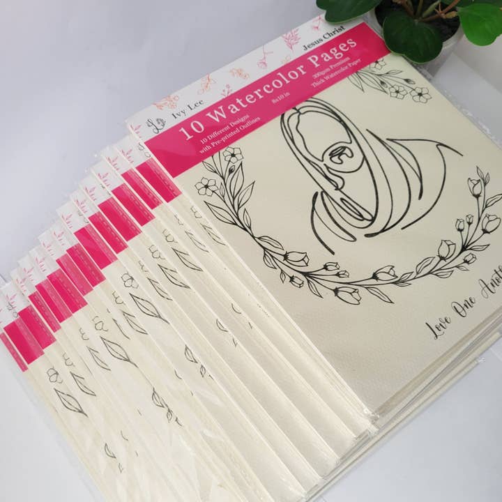 Bulk Bundle - 15 Sets of Watercolor Pages - Jesus Christ for wholesale by Ivy Lee