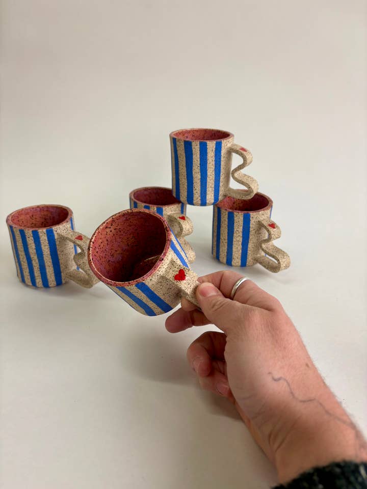 Lil Mug - Blue Stripe for wholesale by Splish Splash Studio