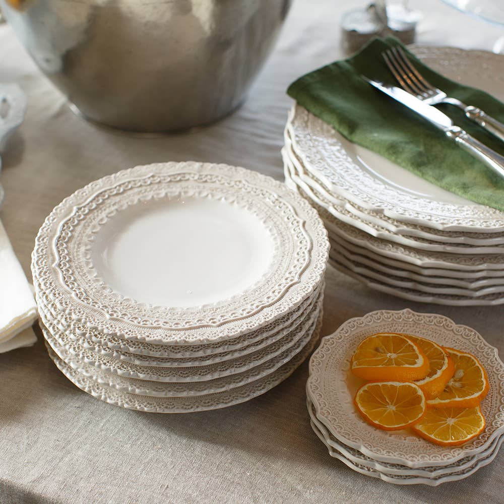 Arte Italica & Crown Linen Designs - Vente Assiette à salade - Assiette à salade/dessert à la crème Finezza2