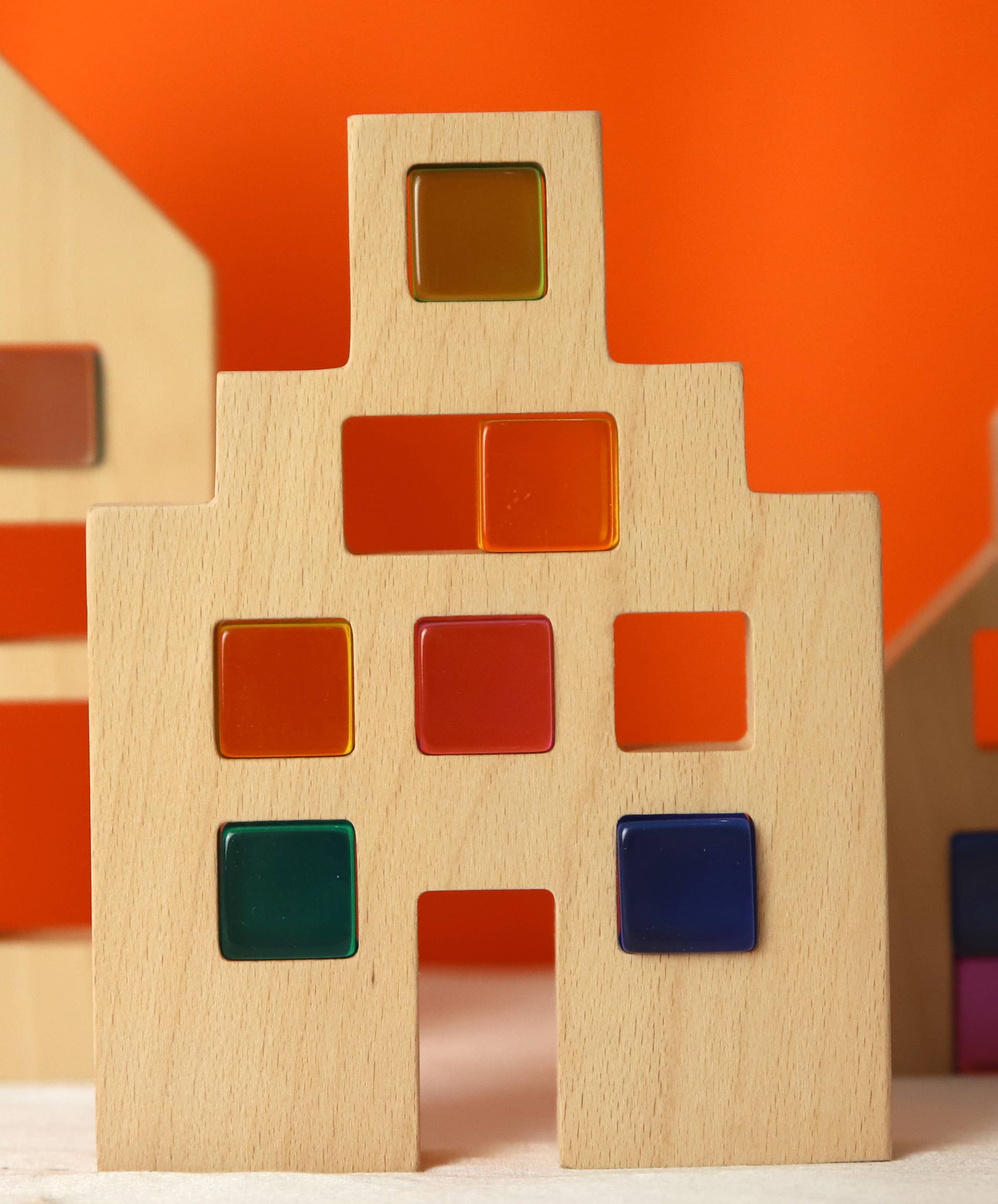 Tinitastic – Großhandel Holzspielzeug – Kinder – Haus-Set – Niederländisches Holzhaus mit Acrylwürfeln1