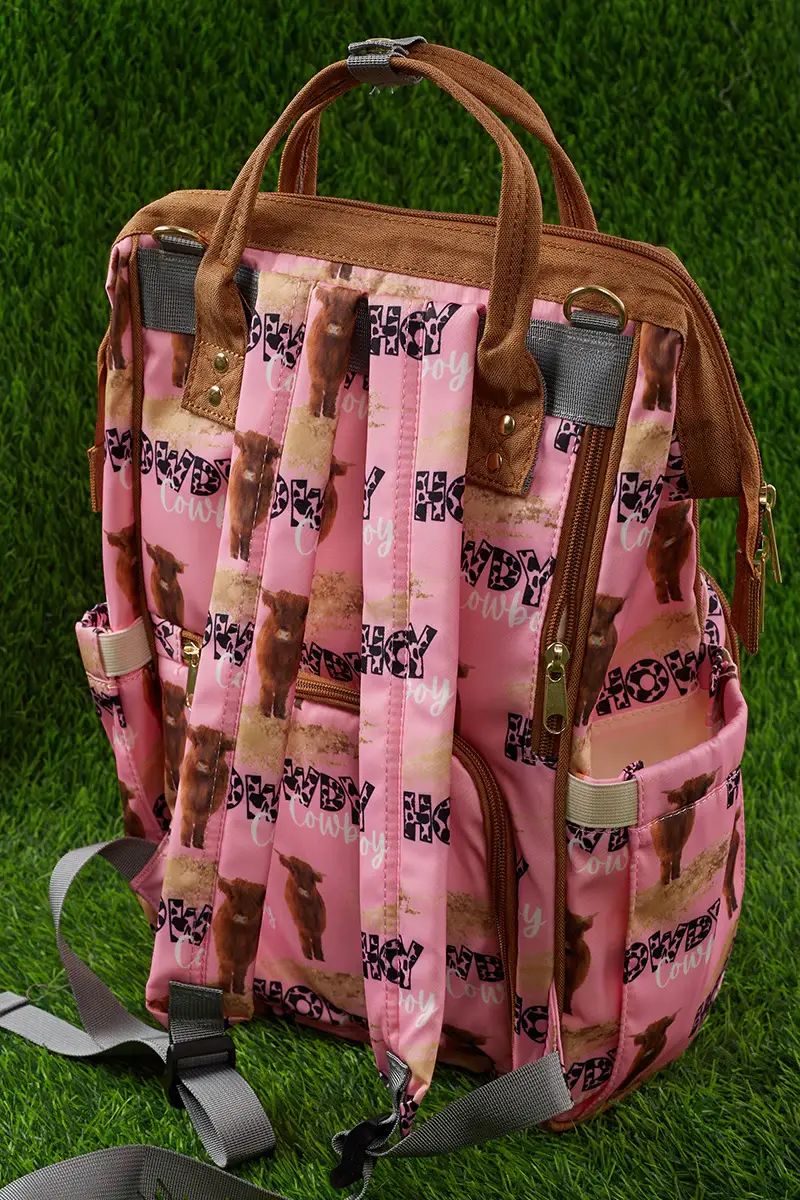 Kids Charm Online - Wholesale Diaper Bag - Baby - Pinkn 'Howdy Cowboy' Diaper Bag1