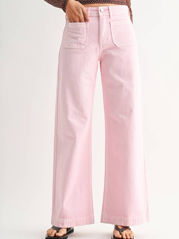 DP799 - WPINK - Micro Patch Pocket Wide Leg for wholesale by JBD