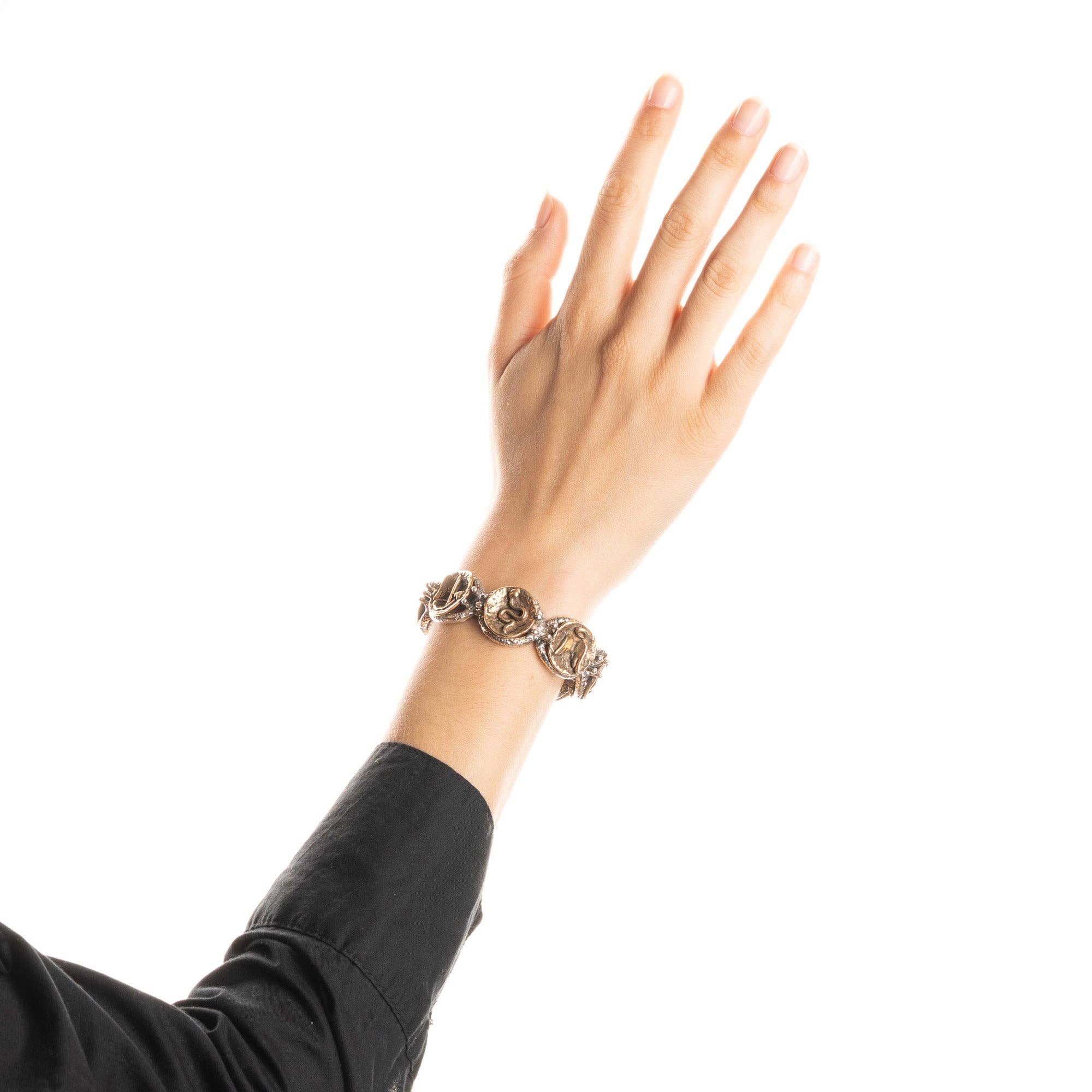 Mandile Gioielli - Vendita all'ingrosso Bracciale a polsino - Bracciale rigido in argento 925 e bronzo (BA059)2