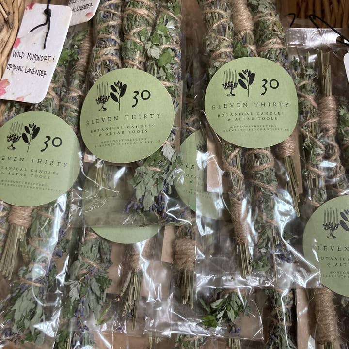 1130 CHANDLERY - Venta al por mayor Palito de hierbas aromáticas - Wild Mugwort & Bastón orgánico para mancha de lavanda