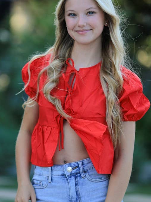 Peplum-blus med framkant för wholesale av Miss Sparkling