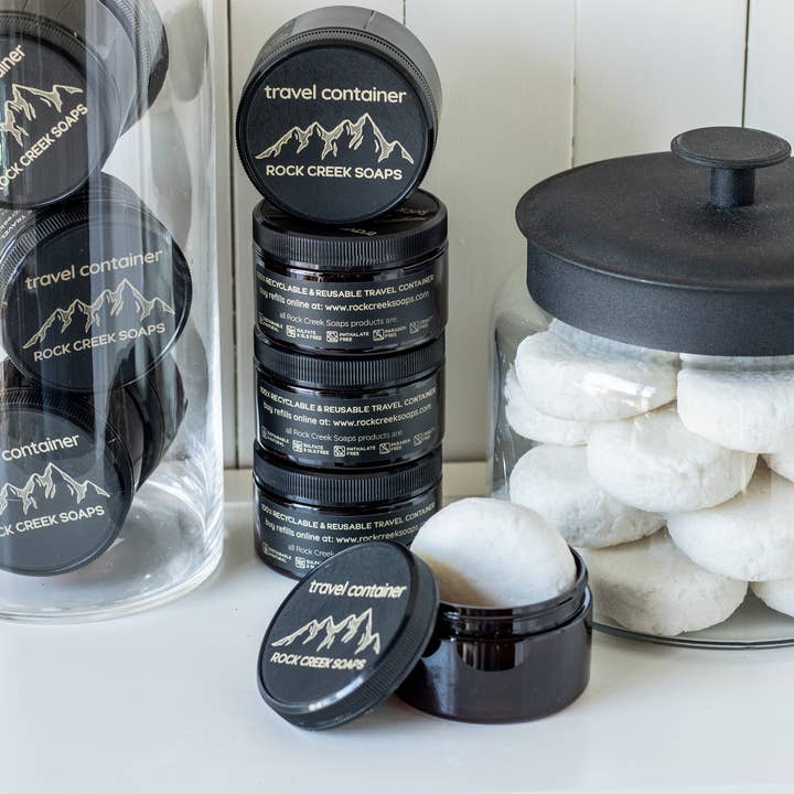 Rock Creek Soaps - Wholesale Travel Container - Travel / Refill Container2