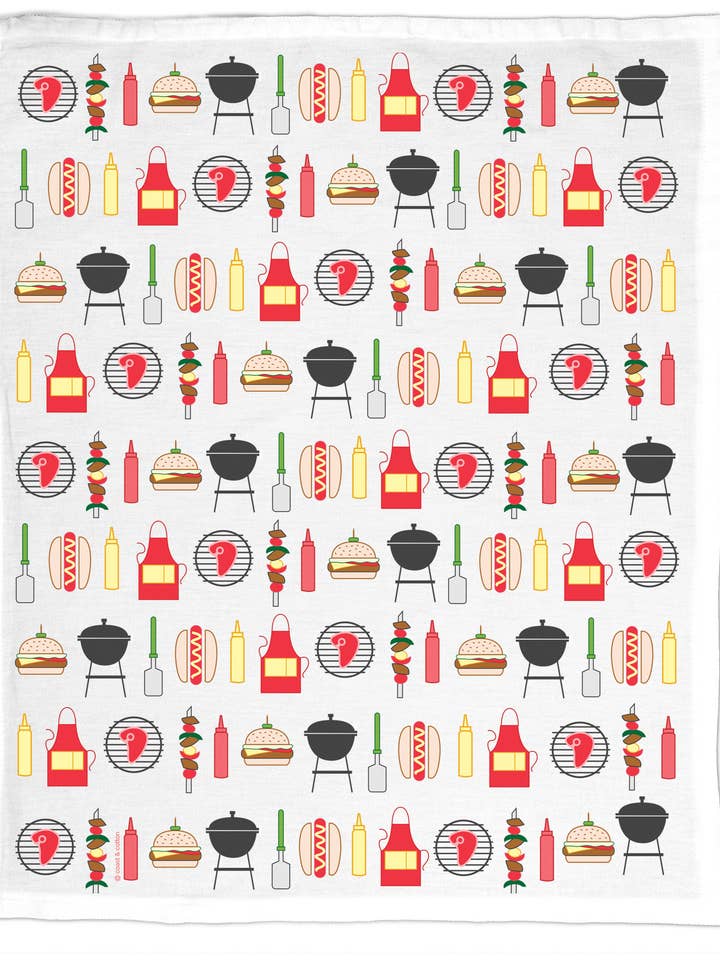 Grill Master, Organic Cotton Tea Towel for wholesale by Coast & Cotton
