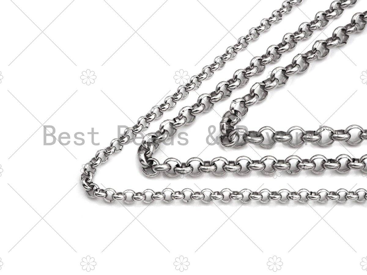 BestBeads&Beyond – Großhandel Bastelzubehör – Hochwertige Rollkette aus Edelstahl, 4 mm/5 mm/6 mm, von Yard,1