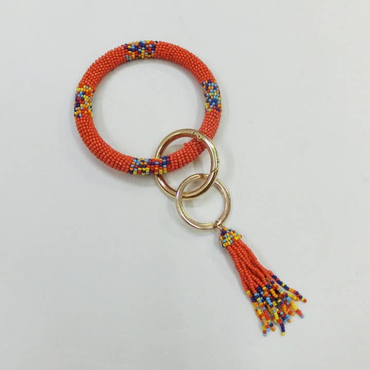 MULTI COLOR & ORANGE BRACELET KEYCHAIN for wholesale by Pizzazz, Inc.