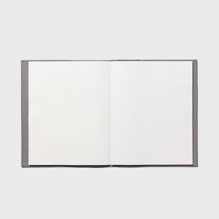 Public Goods - Wholesale Notebook - Plant Leather Notebook Gray LG - Unlined 8.5" x 11"