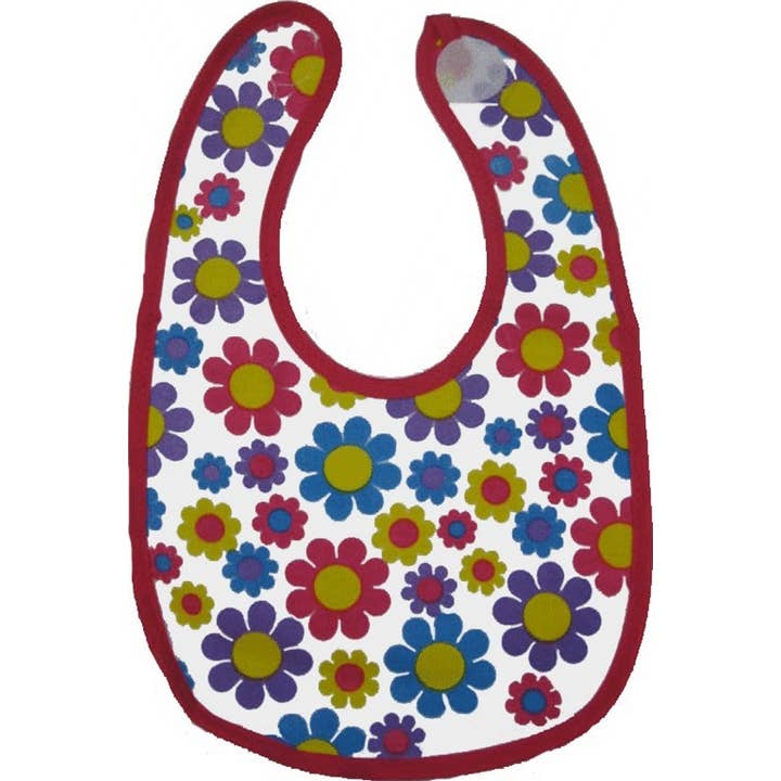 Baby Bib - Daisy Flower Print for wholesale by Square Deal Recordings & Supplies