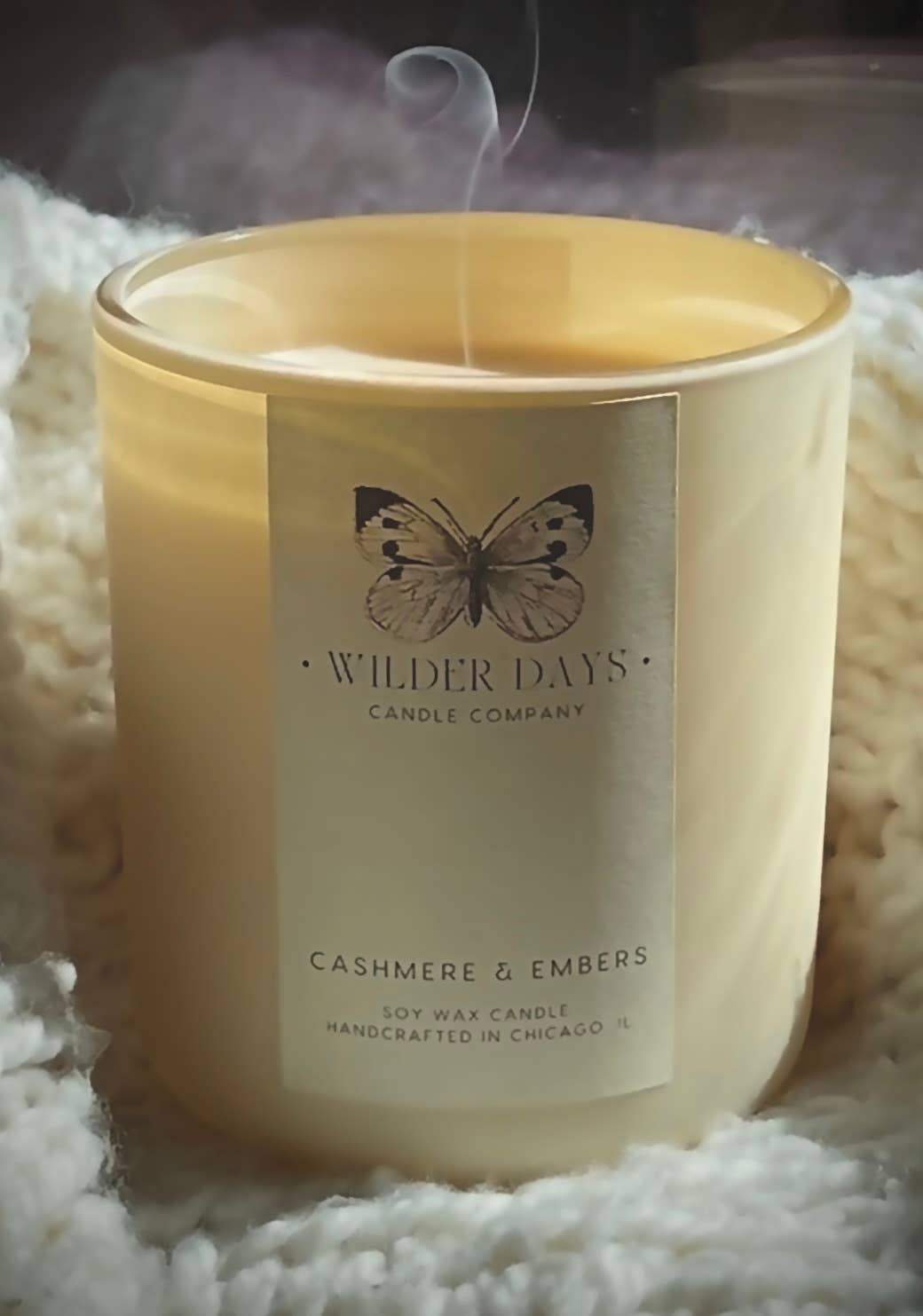 Wilder Days Candle Company - Wholesale Jar/Filled Candle - Cashmere & Embers | Wood Wick Soy Candle1