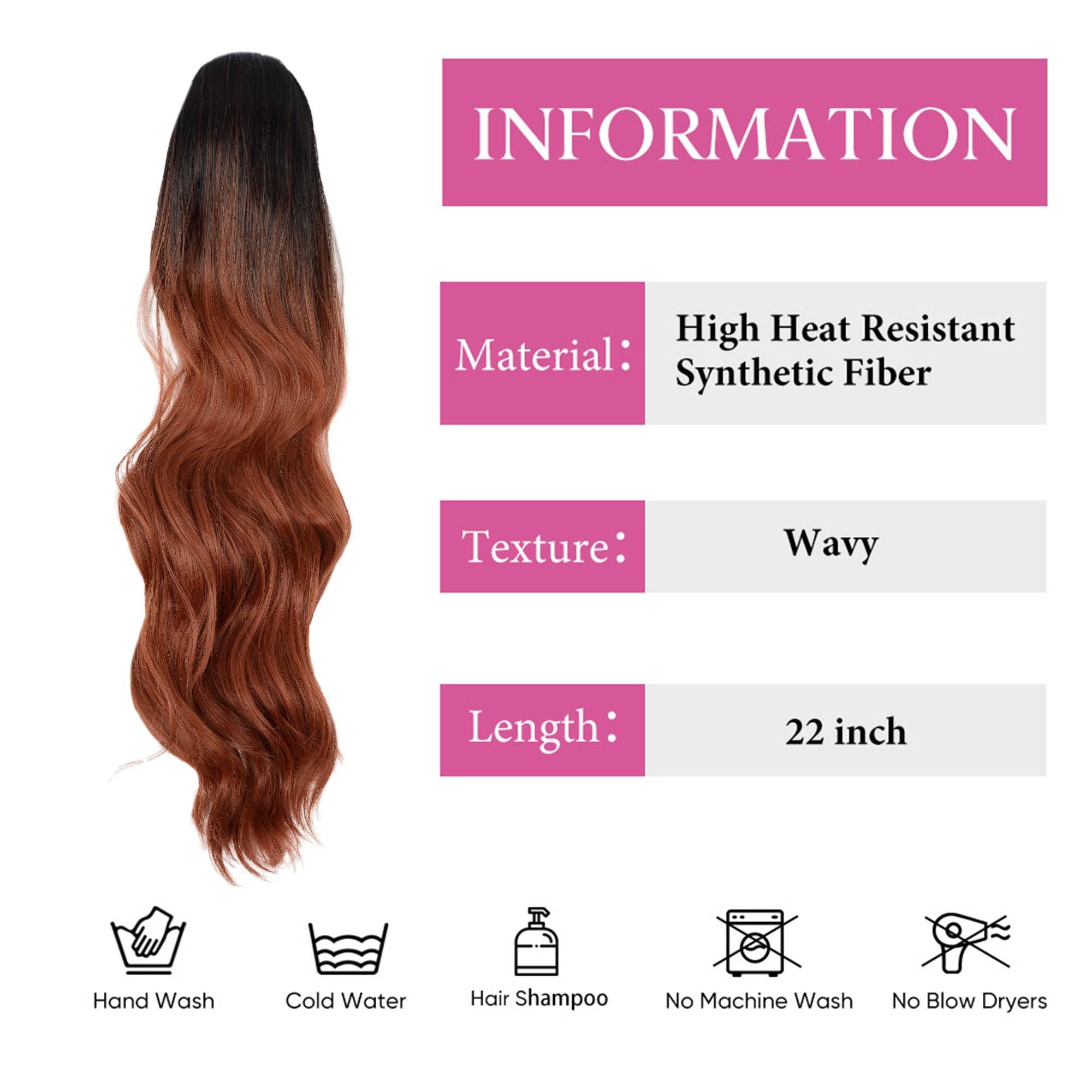 AK Brand - Wholesale Hair Extensions - Long Drawstring Ponytail Hair Extension 22 Inch Synthetic10