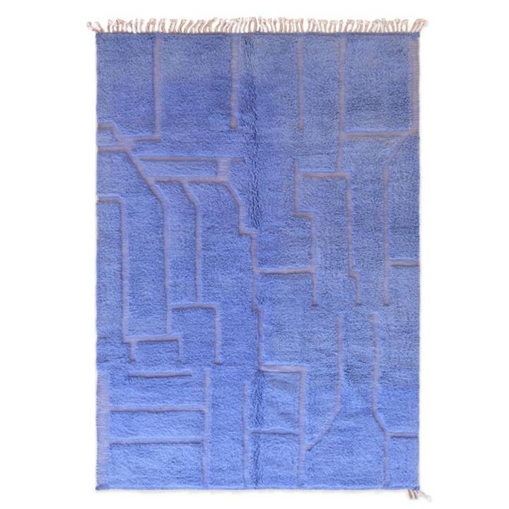 Elegant berber tæppe med reliefvævning i uld 243 x 350 cm for engroshandel hos AFK Living