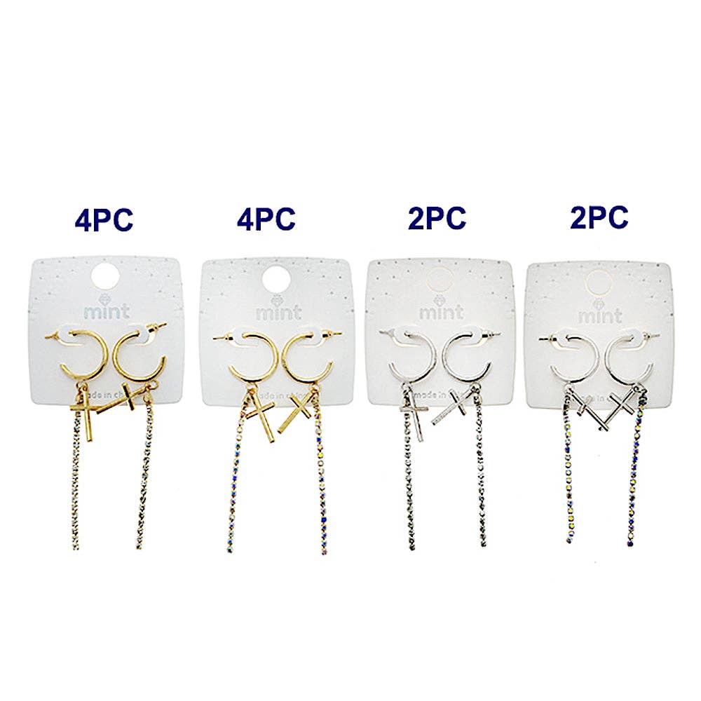 Atlas Fashion – Engroshandel Hoops – Rhinsten Kors Dingle Øreringe1