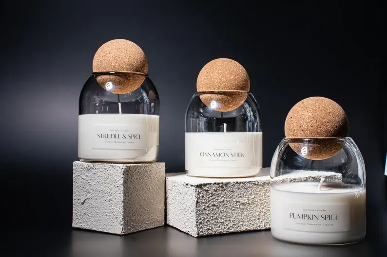 Pink Spruce - Wholesale Jar/Filled Candle - Fall Candle with Corktop lid available in multiple scents 6