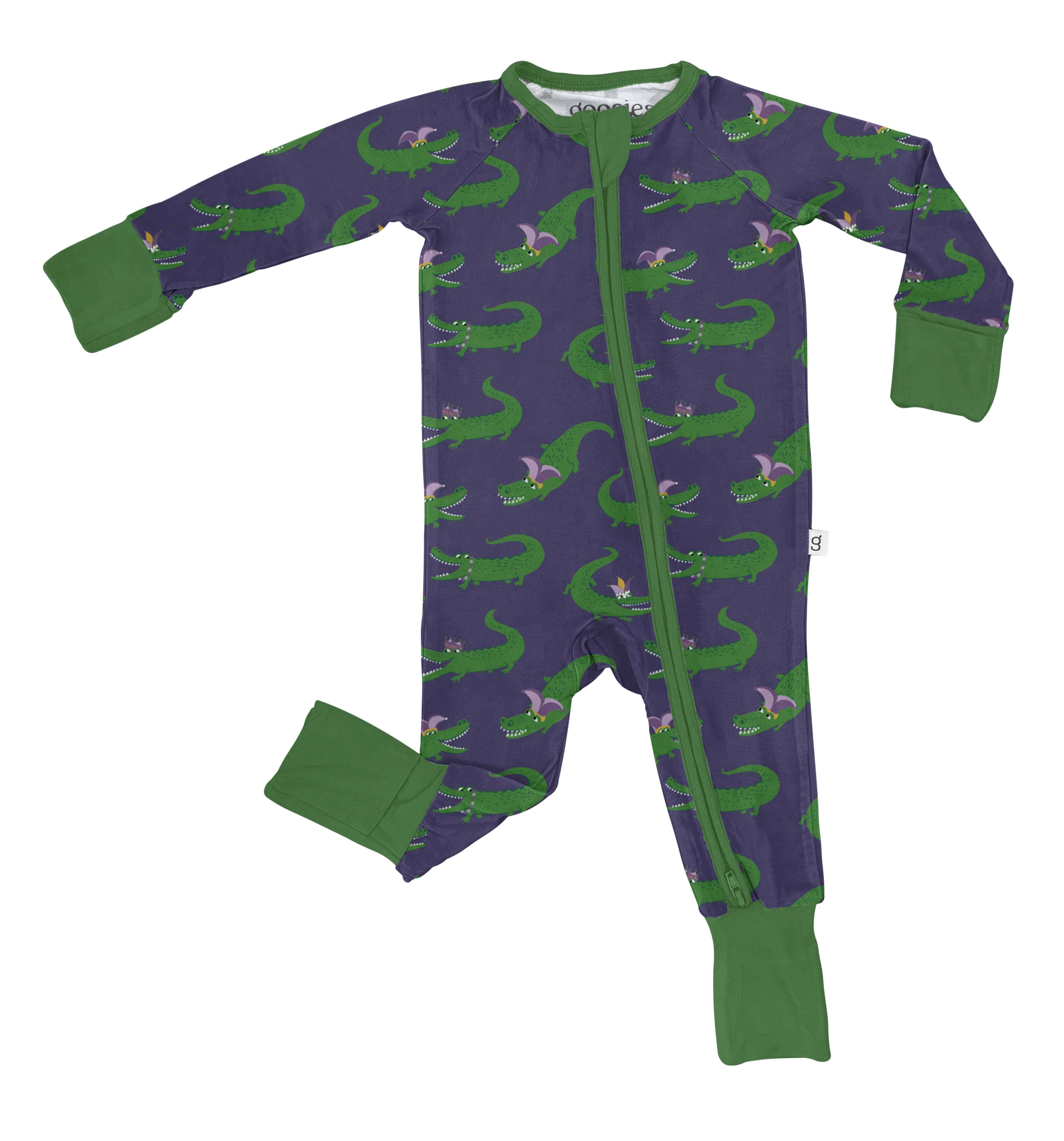 Goosies - Wholesale Sleepsuit - Baby - Gator Krewe - LS Convertible Zip PJs