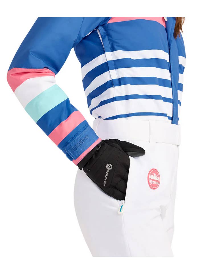 Tipsy Elves - Wholesale Ski Suit - Women's - Women's Icy U Snow Suit - Blue and White Striped Ski Suit