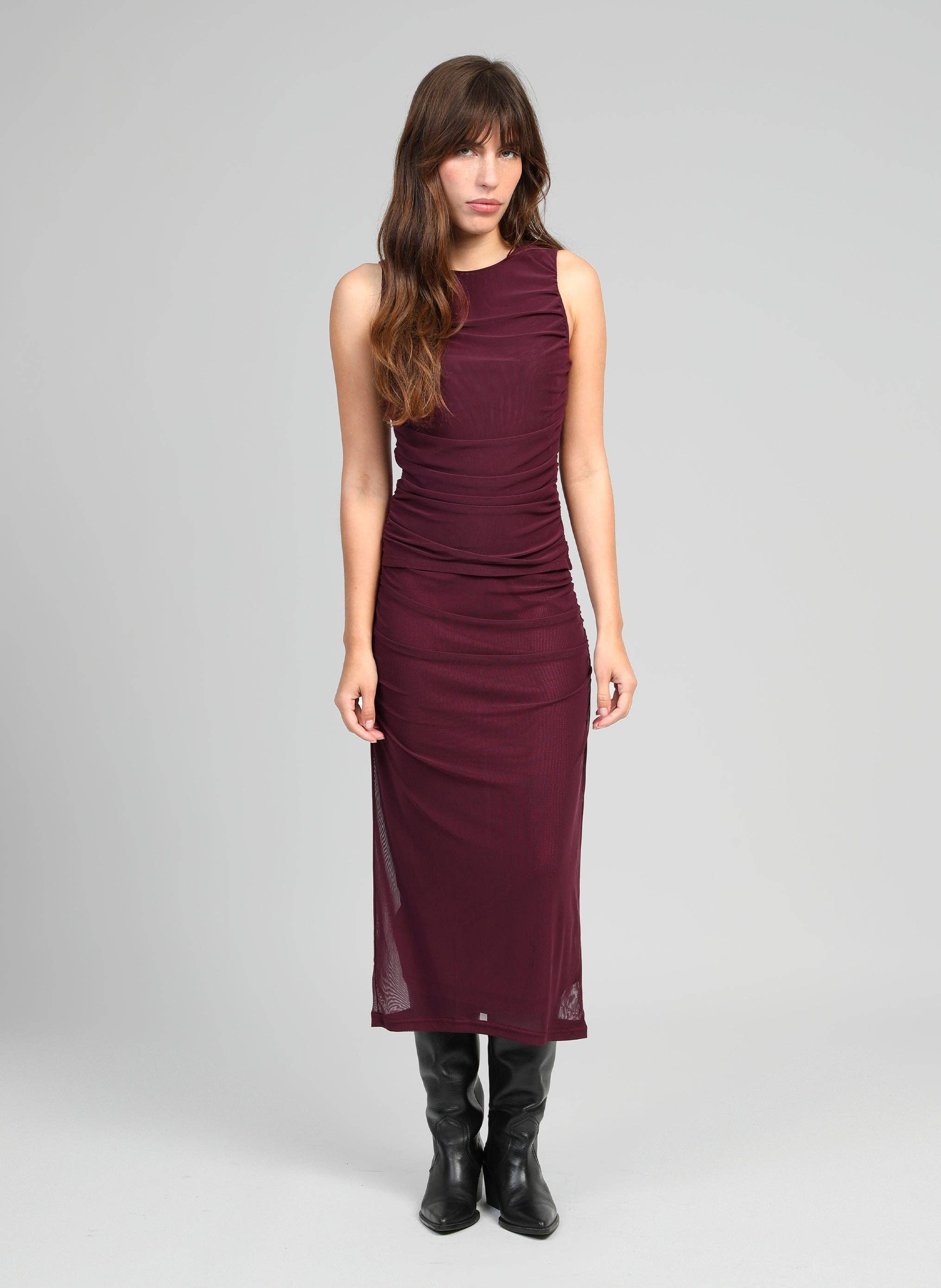 An'ge - Vente Haut en maille – femme - DEBARDEUR AZILOU wine3