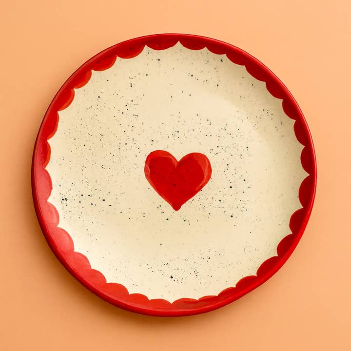 Ensemble d'assiettes en forme de cœur pour la Saint-Valentin (lot de 2) pour la vente par Artisaga