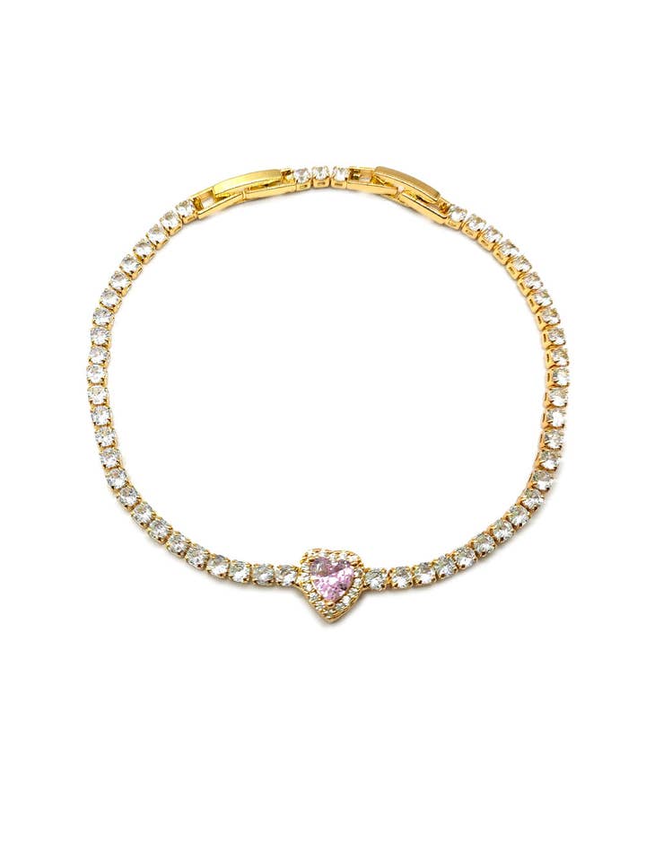 Rhinestone Heart Design Bracelet for wholesale by Lucylou Collection