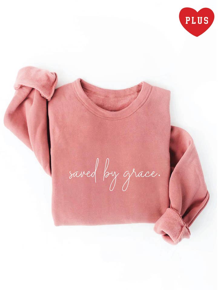 SAVED BY GRACE Plus Graphic Sweatshirt for wholesale by OAT COLLECTIVE