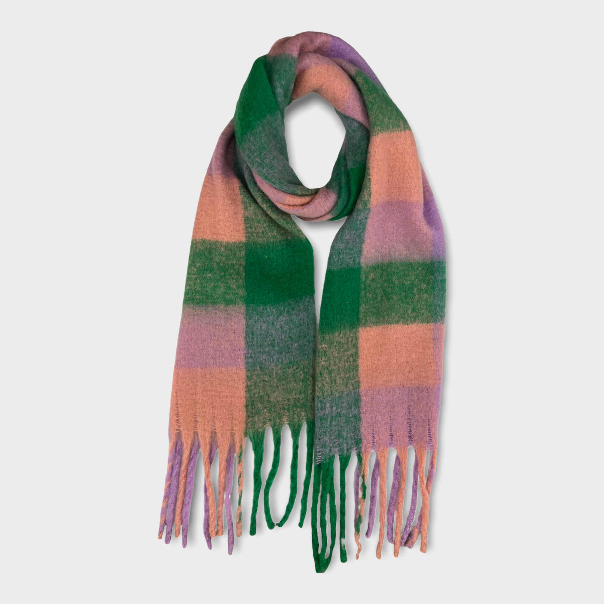 London Scarves - Vendita all'ingrosso Sciarpa - Donna - Sciarpa in morbido tessuto a quadri, 16 colori, rifinita con nappine29
