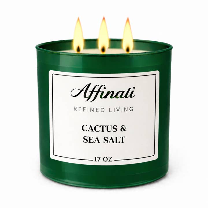 Bougie 3 mèches Cactus & Sel Marin pour la vente par Affinati