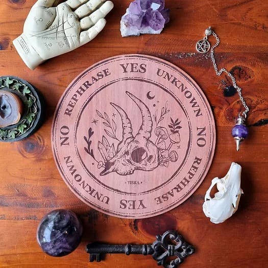 Yiska Designs - Wholesale Meditation Supplies - Forest Skull Pendulum Board4