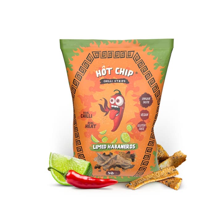 Hot Chip Strips Limed Habaneros 20×80 g pour la vente par CargoPirate