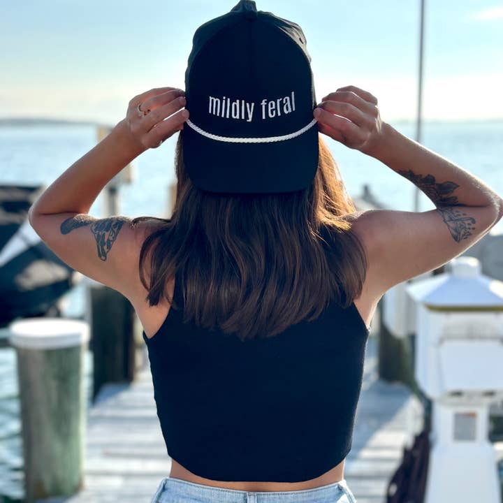 "Mildly Feral" Rope Hat for wholesale by Frankie Said Meow