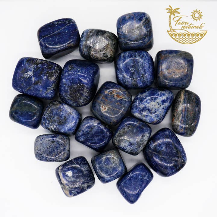 Blue Sodalite Tumbled Crystals in Bulk for wholesale by Faiza Naturals