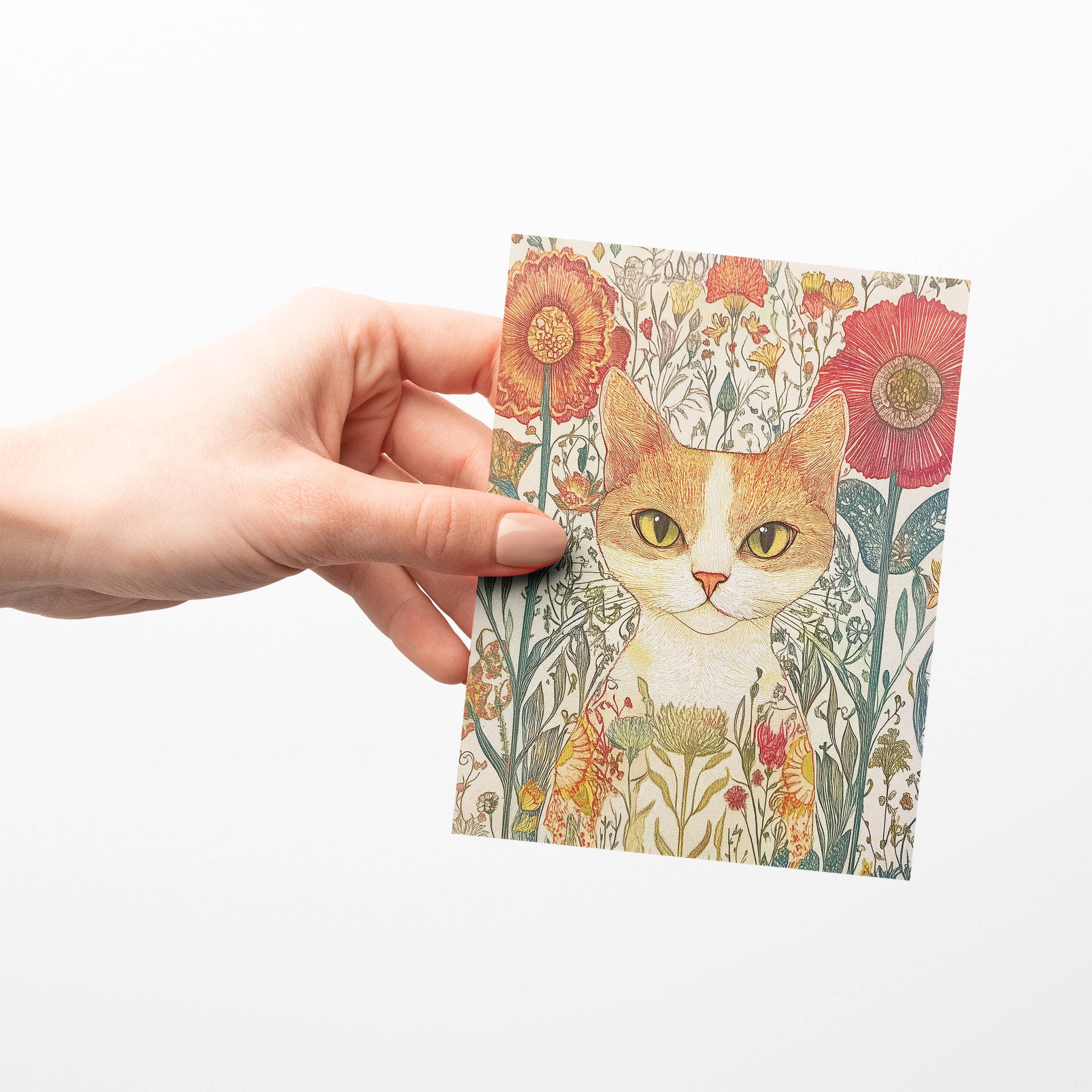 Paper Slam - Wholesale Everyday Greeting Card - Floral Feline - A2 greeting card2