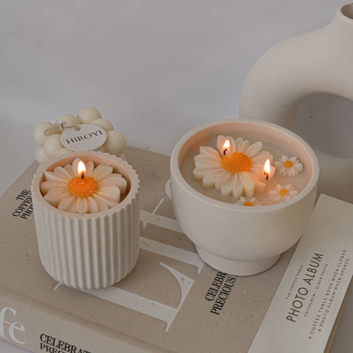 Hiroyi Decor - Wholesale Jar/Filled Candle - Chamomile Flower Scented Candle3