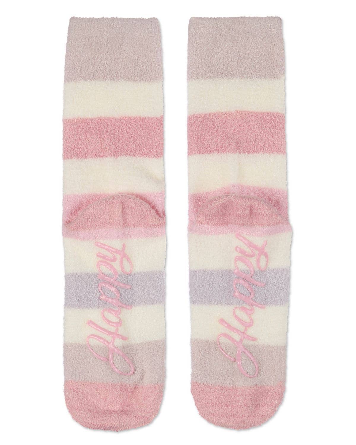 Infinity Classics International Inc. - Wholesale Socks - Women's - Wide Stripe Non-Skid Aloe Infused Crew7