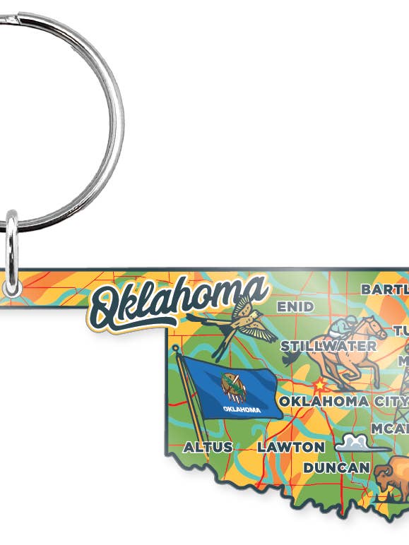 Keychain - Oklahoma Across America 2.0 and other Purchase Wholesale made in oklahoma. Free Returns & Net 60 Terms on Faire trending on Faire.