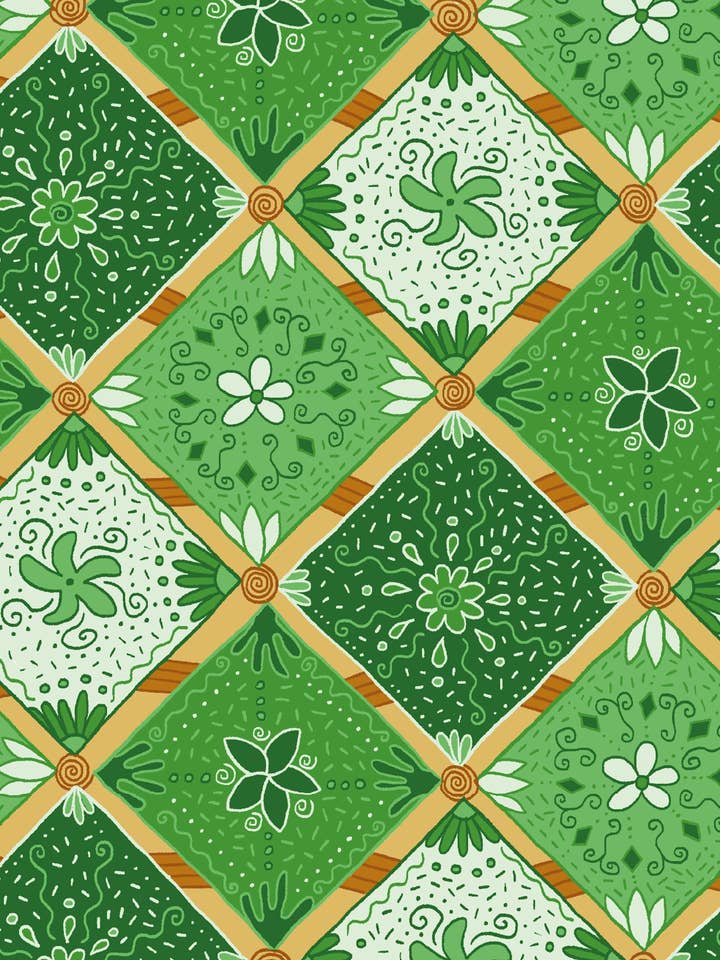 Groene melati Batik for wholesale by Gigi van Grevenbroek