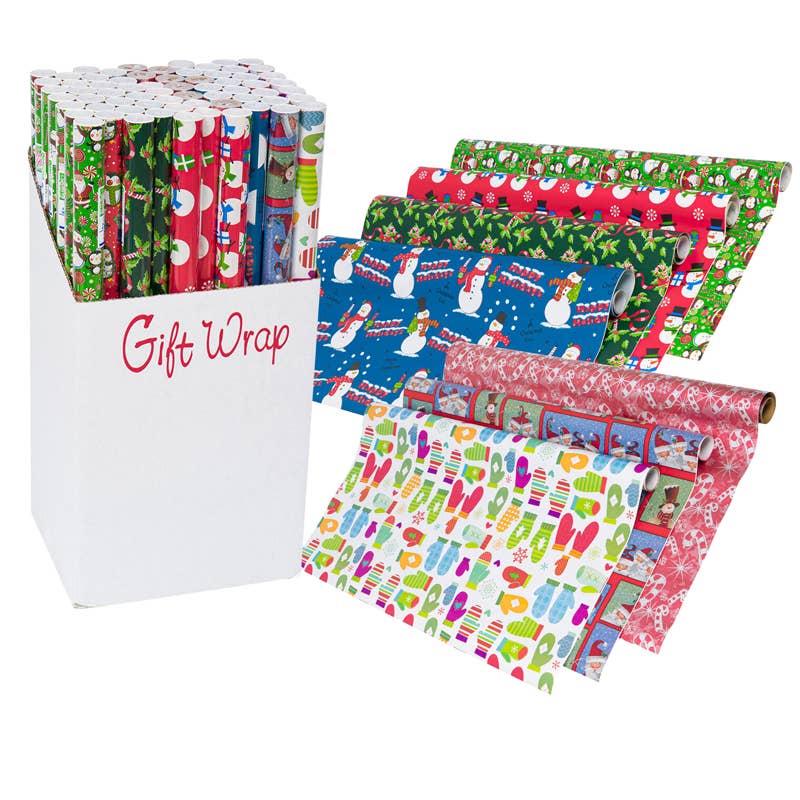 Deluxe Import Trading – wholesale Wrapping paper roll – Christmas Gift Wrap 6 Assortment0