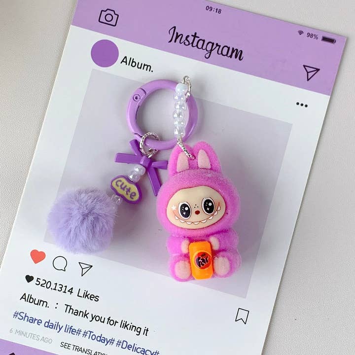Lilyrosy(Duty free) - Wholesale Keychain - Women's - Labubu Hot-Selling Cute Keychain for Girls,Car Key Accessory4