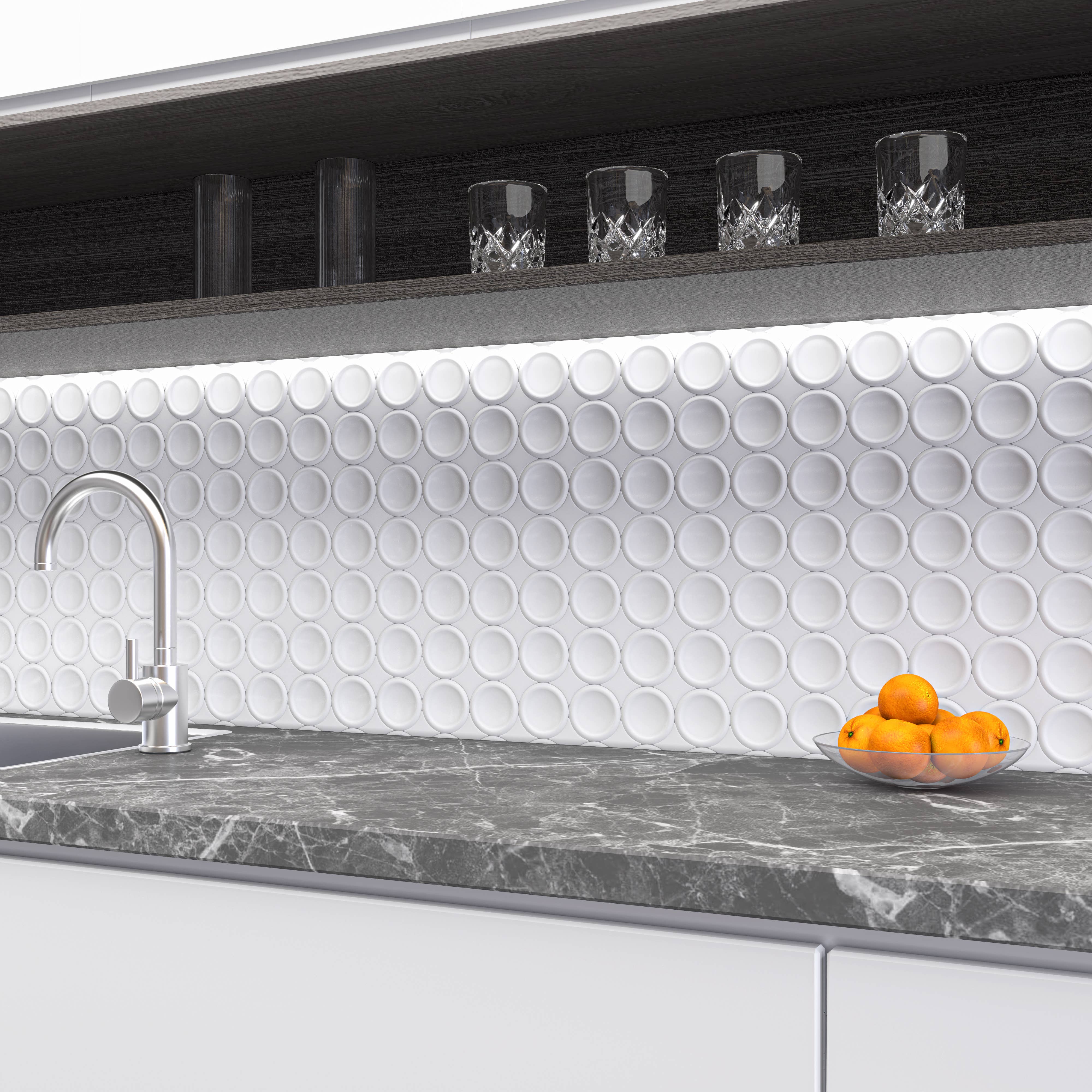 Thomas Avenue Ceramics - Wholesale Wall Tile - 12"x12" Ceramic Circular Mosaic Tile8