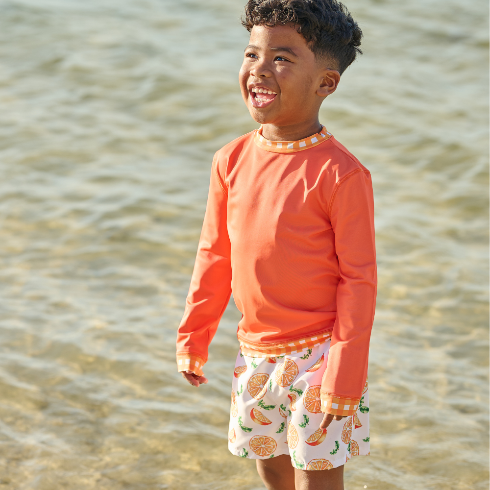 Sugar Bee Clothing - Wholesale Swim Shorts - Kids - Boys Summer Swim Shorts - Oranges9