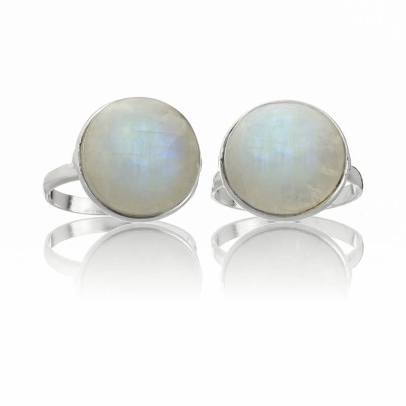 UniArt - Wholesale Cocktail/Statement Ring - 925 silver ring with natural stone, round model b...6