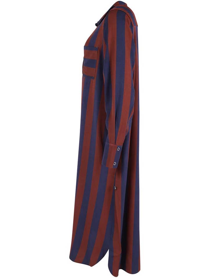 Danefae København - Wholesale Dress - Women's - Danefolk Sateen Twill Dress Dark Navy/Dark Merlot11