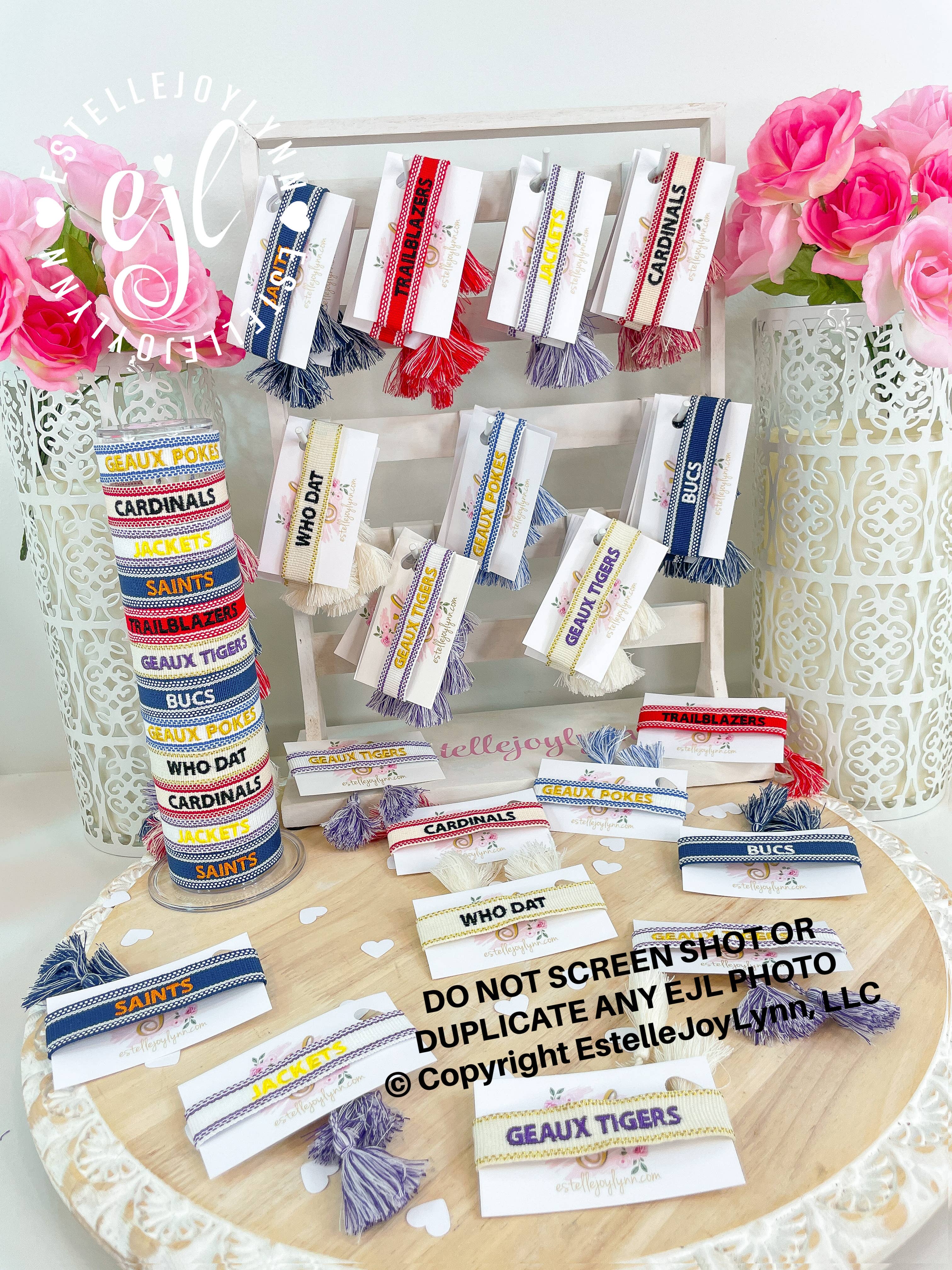 EstelleJoyLynn, LLC - Wholesale Woven/Braided Bracelet - School Spirit Embroidered Bracelet / Custom School Bracelet1