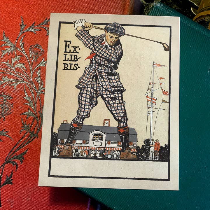 Ex Libris de Papel Engomado para Golfista Vintage para venta al por mayor de Ebon et Noir LLC