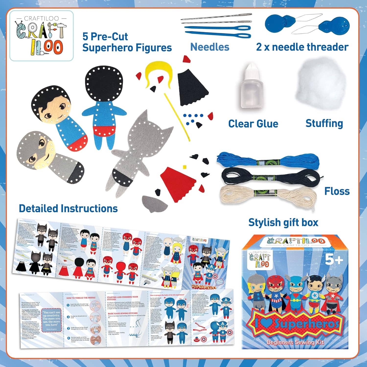 Craftiloo - Wholesale Craft Sewing Kit -  
 	
Superhero Sewing Kit1
