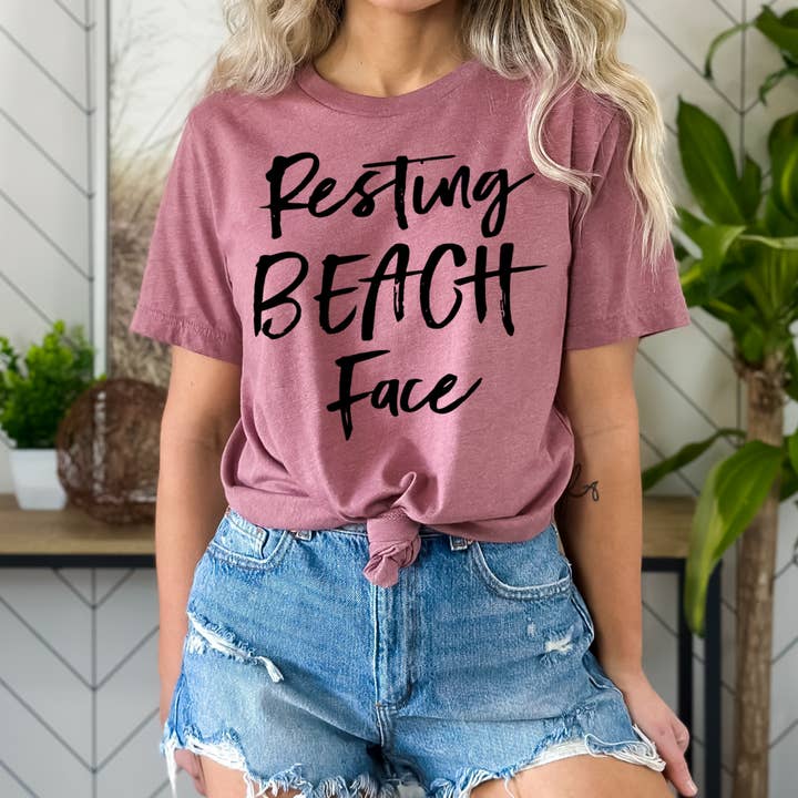 Resting Beach Face Summer Graphic Tee for wholesale by FAMS design