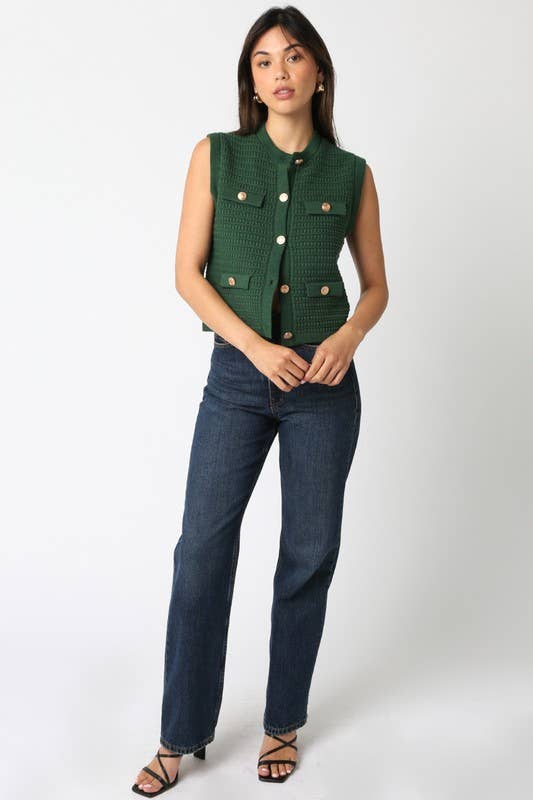 Olivaceous - Wholesale Knit Top - Women's - Selena Button Knit Top21